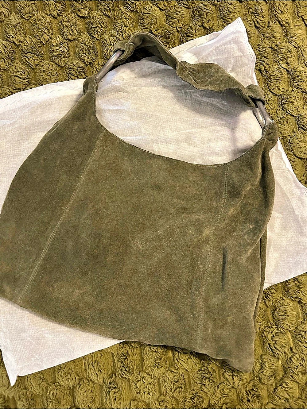 Free People Roma Suede Tote Green Hobo Bag